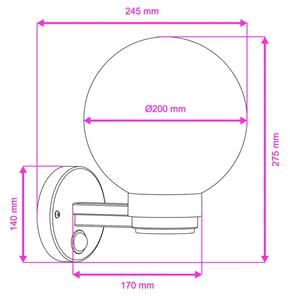 Brilagi - Външна стенна лампа със сензор HARBOR 1xE27/40W/230V IP33 черна/прозрачна