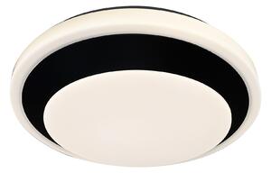 RABALUX Barbora, indoor ceiling lamp, black metal lamp with white plastic shade, 24W, with shade: 2000lm, without shade: 3400lm