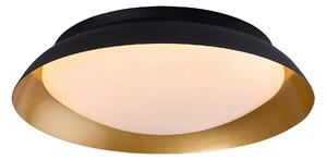 RABALUX Hafsa, indoor ceiling lamp, black/gold metal lamp with white plastic shade, 20W, with shade: 1080lm, without shade: 1300