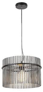 RABALUX Inesa, indoor pendant lamp, matte black metal lamp with tinted colour glass shade, E27 1xMAX40W, D40cm, height adjustabl