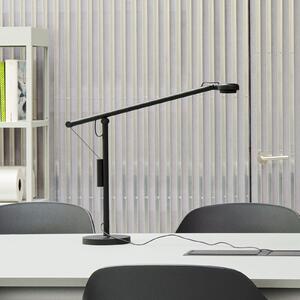 HAY LED лампа за бюро Fifty-Fifty, черна, 45 см, с регулиране на яркостта, Затъмняване, Черен, кабинет / офис, Алуминий, Дизайн