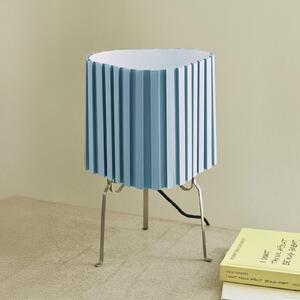 HAY Настолна лампа Canelé, светлосиня, височина 37 см, E14, текстил, Син, Дневна/трапезария, Плат / текстил, Дизайн