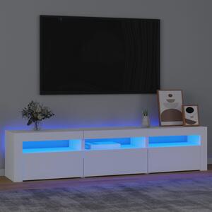 VidaXL ТВ шкаф с LED осветление, бял, 180x35x40 см