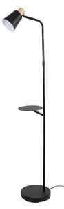 RABALUX Azim2, indoor floor lamp, black metal lamp with white metal shade, E27 1xMAX40W, L38cm, H150cm, shade diameter: 16cm, ba