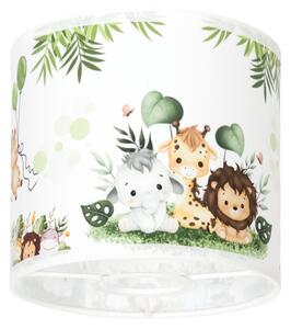 Brilagi - Универсален абажур BOBO E27 диам. 15 см бял/зелен/джунгла