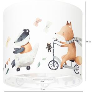 Brilagi - Универсален абажур BOBO E27, диаметър 15 см, бял/с животински мотиви