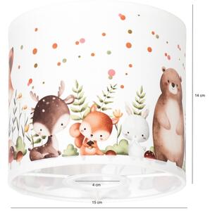 Brilagi - Универсален абажур BOBO E27 Ø 15 см бял/с животински мотиви