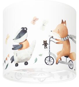 Brilagi - Универсален абажур BOBO E27, диаметър 15 см, бял/с животински мотиви
