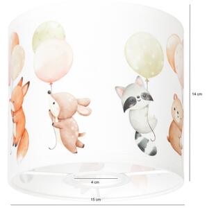Brilagi - Универсален абажур BOBO E27 Ø 15 см, бял с животински мотиви