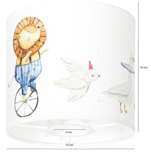 Brilagi - Универсален абажур BOBO E27, Ø 15 см, бял с животински мотиви