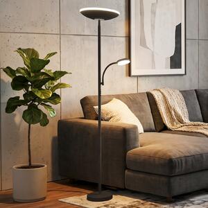 Briloner LED стояща лампа „Sira“, черна, CCT, сензорен димер, за четене, Затъмняване, Черен, кабинет / офис, Метал, Модерен