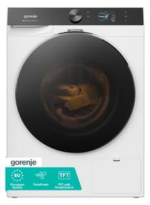Перална машина Gorenje WG814A5P5, клас A, 10 кг. капацитет, 1400 оборота в минута, 20 програми, свободностояща, 60cm ширина, SterilTub, Steam Refresh, FabricCare, AdaptTech, бяла