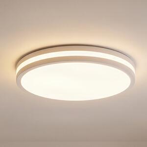 Lindby Arnim LED лампа за таван, бяла, пластмаса, Ø 49cm, IP44, Затъмняване, Бял, Баня, Пластмаса, Модерен