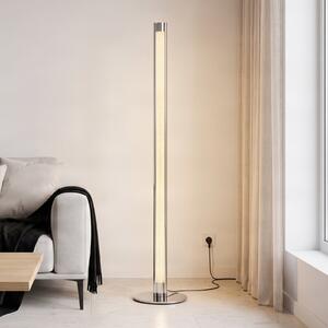 Lindby LED лампа Hadis, RGB, дистанционно управление, бяла, 120 cm, Затъмняване, Металик, Дневна/трапезария, Пластмаса, Модерен