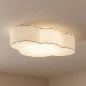 TK Lighting Светлина за таван Cloud, бяла, текстилна, дължина 62 cm, E27, 4 светлини., Затъмняване, Бял, Дневна/трапезария, Плат / текстил, Млад живот
