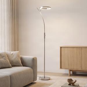 Lindby LED подова лампа Darion, сива, метална, с възможност за димиране, 180cm, Затъмняване, Сив, Дневна/трапезария, Метал, Модерен