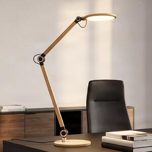 Lindby LED настолна лампа Nyxaris, злато, метал, CCT, 50 cm, Затъмняване, Злато / месинг, кабинет / офис, Пластмаса, Модерен