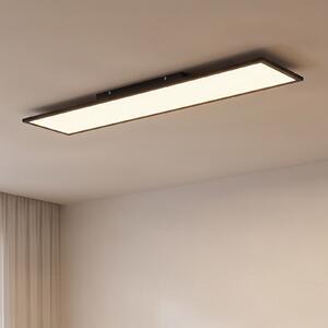 Lindby LED панел Lamin, черен, 120cm, CCT, с възможност за димиране,, Затъмняване, Черен, Дневна/трапезария, Метал, Модерен