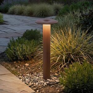 Lucande LED осветление за пътеки Haloa, кафява/ръжда, височина 50 cm, IP54, Кафяв / ръждив, Алуминий, Модерен