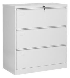 Кардекс Carmen CR-1253 GR, картотека, 3x чекмеджета, прахово боядисан, метален, заключване, сив