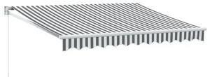 Прибираща се тента, антрацит и бяло, 3x2,5 м, плат и алуминий