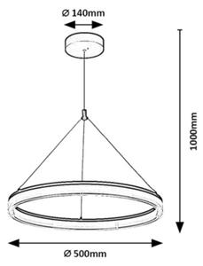 Rabalux 72478 - LED димируема висяща лампа на кабел SERAPHIEL 24W/230V 3000-6500K+дистанционно