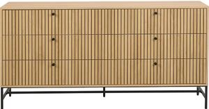Скрин от дъбов декор в естествен цвят 158x80x40 cm Albany – Actona