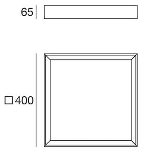 LED осветление за таван Tara Q, 40 x 40 cm, черно, 3000 K, алуминий