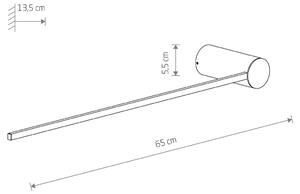 Светодиодно стенно осветление Arm M, височина 65 cm, черно, метал