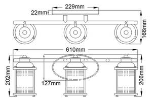 Quintiesse QN-ASHLANDBAY3-PC-BATH-Външна стенна лампа ASHLAND BAY 3xE27/60W/230V IP44