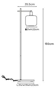 Подова лампа Joanet с абажур от опушено стъкло