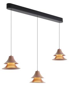 Висяща лампа черна с мока, включваща LED 3-степенно димиране 3 светлини Easylift - Witch