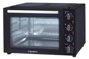 Мини готварска печка Crown CMO-482CER, 48л. обем, 2 нагревателни зони, функция конвекция, черна