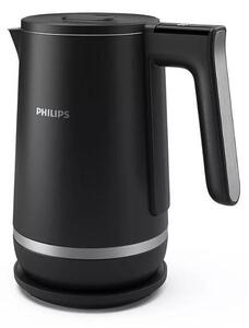Електрическа кана Philips HD9396/90, вместимост 1.7л, капак с пружина, двойна стена, 2200W, черна