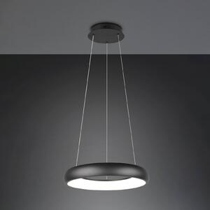 LED висящо осветително тяло Cardona, Ø 46,5 cm, черно, CCT, метал