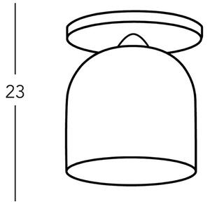 KOLARZ Лампа за таван Chalet, Ø 19 cm, бяло/кафяво, стъкло/дърво