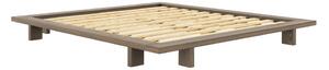 Кафяво двойно легло от борова дървесина с решетка 180x200 cm Japan - Karup Design