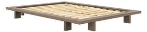 Кафяво двойно легло от борова дървесина с решетка 140x200 cm Japan - Karup Design