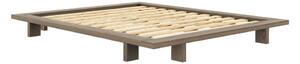 Кафяво двойно легло от борова дървесина с решетка 160x200 cm Japan - Karup Design
