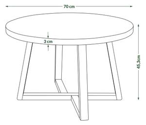 OASIS Естествен дъб – МОДЕРНА КРЪГЛА ДЪРВЕНА ХОЛНА МАСА Ø70 cm