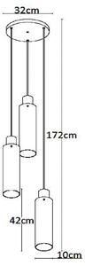 Висящо осветление Orlando, димно сиво, с три лампи