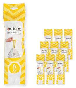 Торбички за кош Brabantia PerfectFit Sort&Go/Touch 1005561, Размер A , 3 л , 200 броя, Бял