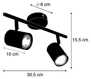 Прожектор за таван Jeana, с две светлини, черен