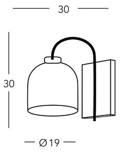 KOLARZ Стенна лампа Chalet, ширина 19 cm, бяло/кафяво, стъкло/дърво