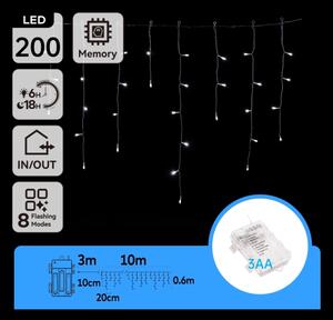 Aigostar - LED външна гирлянда 200xLED/8 функции 13x0,6m IP44 студено бяло