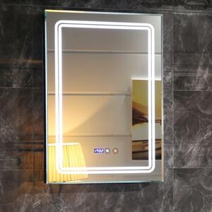 LED огледало ICL 1791 Inter Ceramic, с нагревател, с часовник и температура, 50x70см