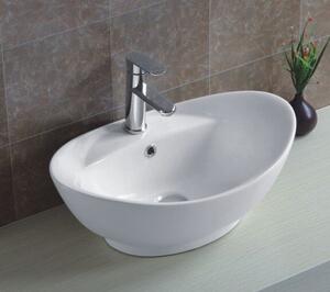 Мивка за баня ICB 807, монтаж върху плот, порцелан, бял, 59x39x21.5см