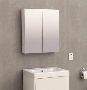 Горен шкаф за баня с огледало ICP 6049-2/6070 WHITE Inter Ceramic, 60x70x13.5см, 2 врати, PVC, бял
