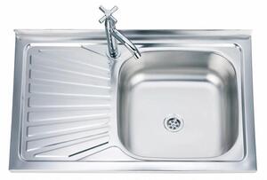 Кухненска мивка ICK 8050A*18 L, алпака, ляв плот, със сифон, 80x50см