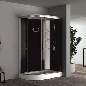 Хидромасажна душ кабина ЛИНДА ICSH 8115R NEW EASY ASSEMBLE Inter Ceramic, 120x80x215см, 4мм, 6 водни дюзи, радио, LED осветление